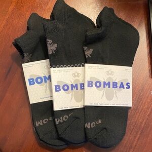 (3) Bombas Men's Black Athletic Socks